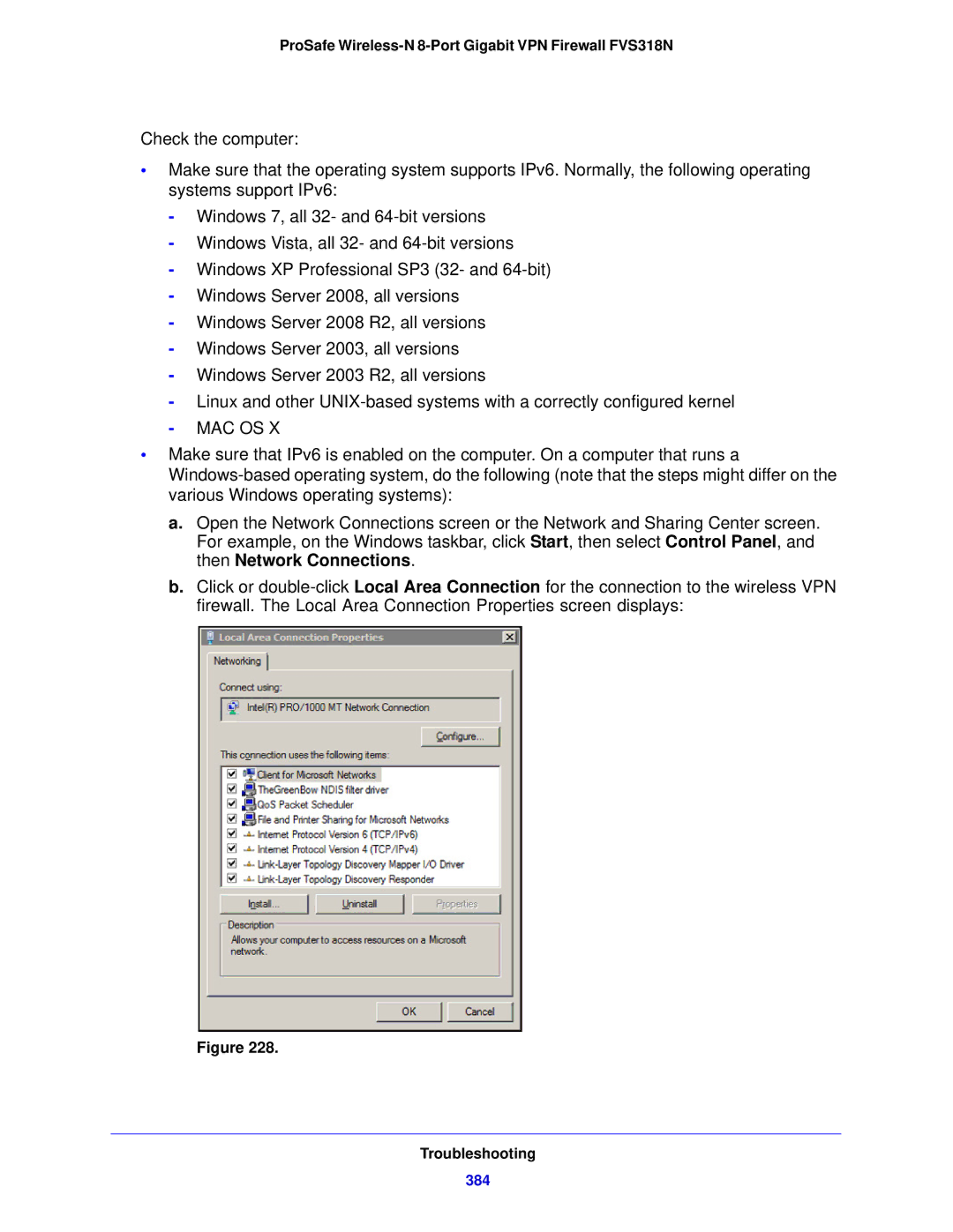 NETGEAR FVS318N manual Mac Os, 384 