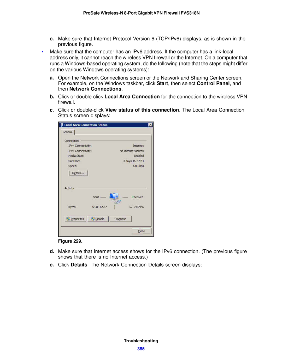 NETGEAR FVS318N manual 385 