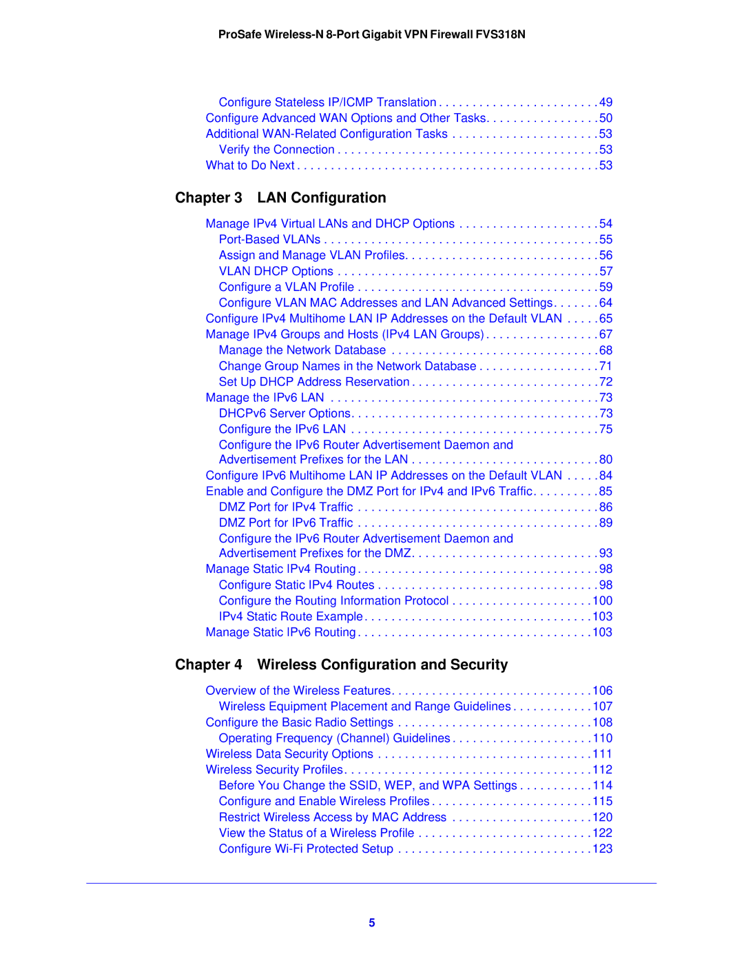 NETGEAR FVS318N manual LAN Configuration 