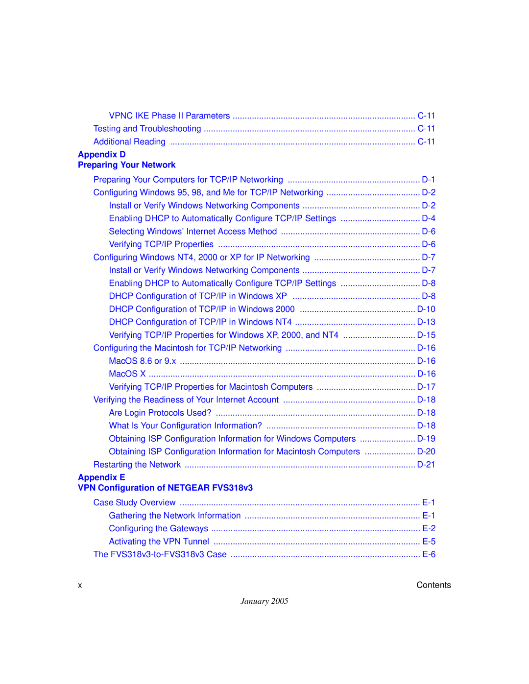 NETGEAR FVS318v3 manual Appendix D Preparing Your Network 