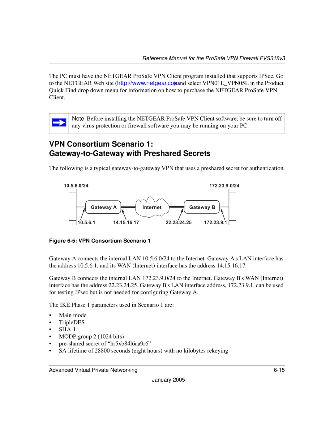 NETGEAR FVS318v3 manual VPN Consortium Scenario 