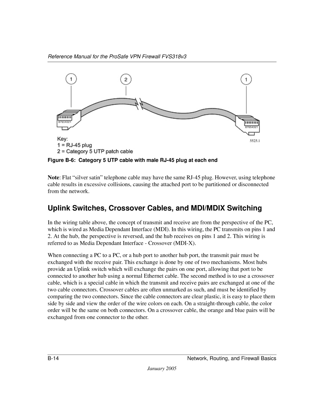 NETGEAR FVS318v3 manual Uplink Switches, Crossover Cables, and MDI/MDIX Switching 