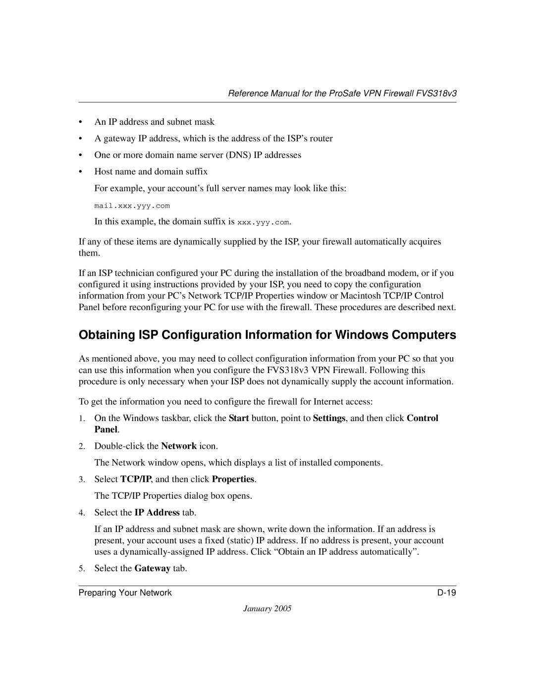 NETGEAR FVS318v3 manual Select the IP Address tab 