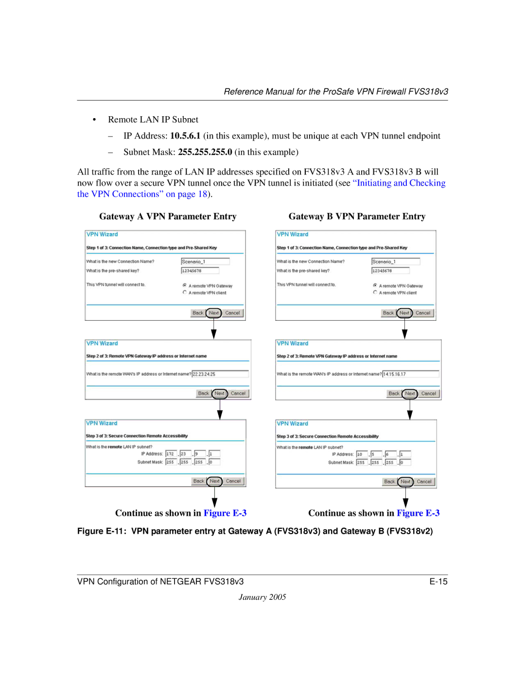 NETGEAR FVS318v3 manual Continue as shown in Figure E-3 