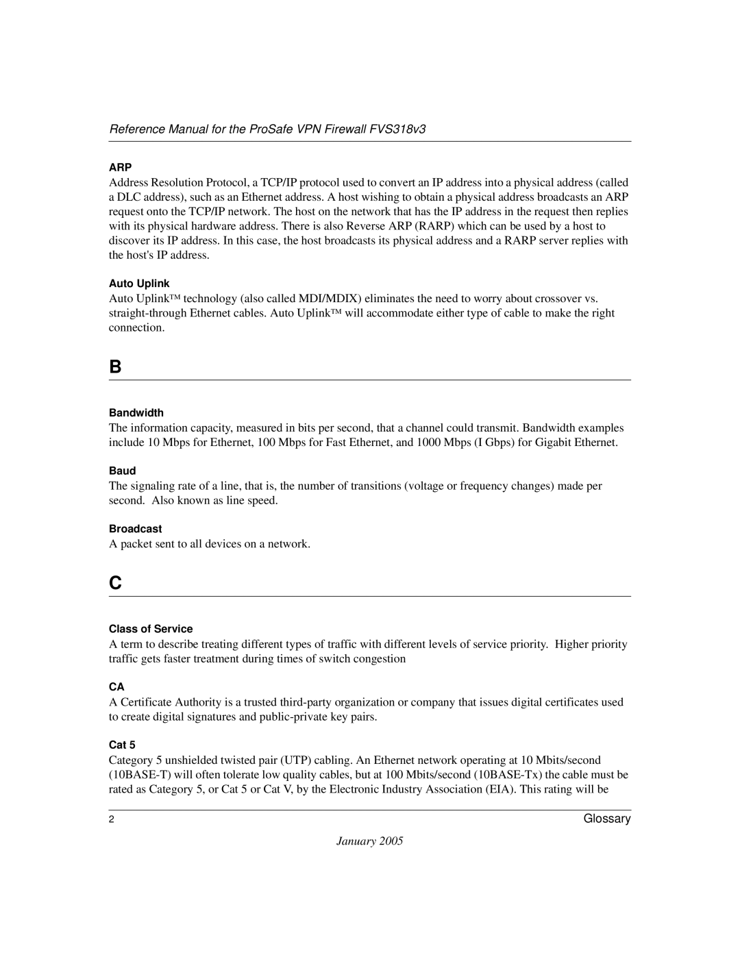 NETGEAR FVS318v3 manual Packet sent to all devices on a network 