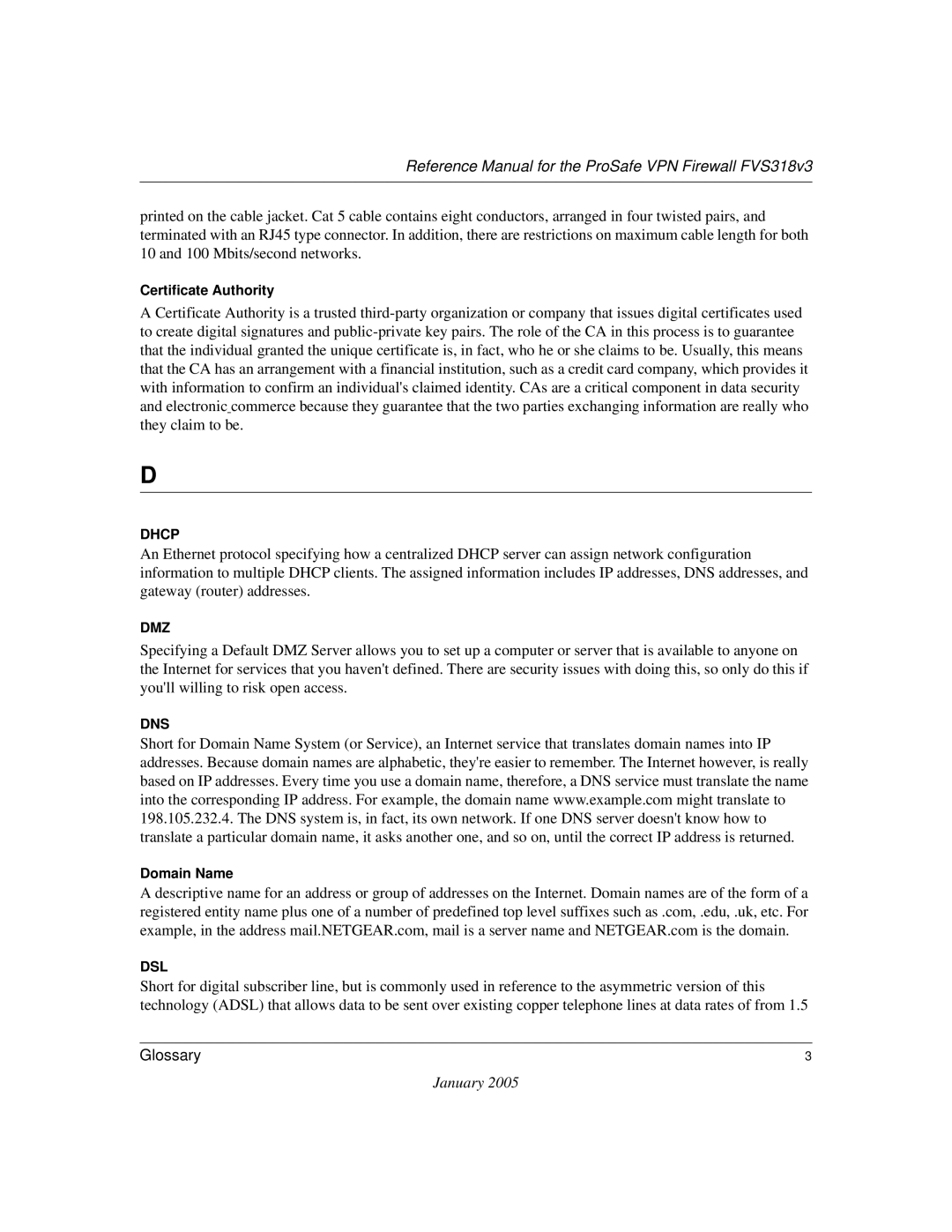 NETGEAR FVS318v3 manual Dhcp 