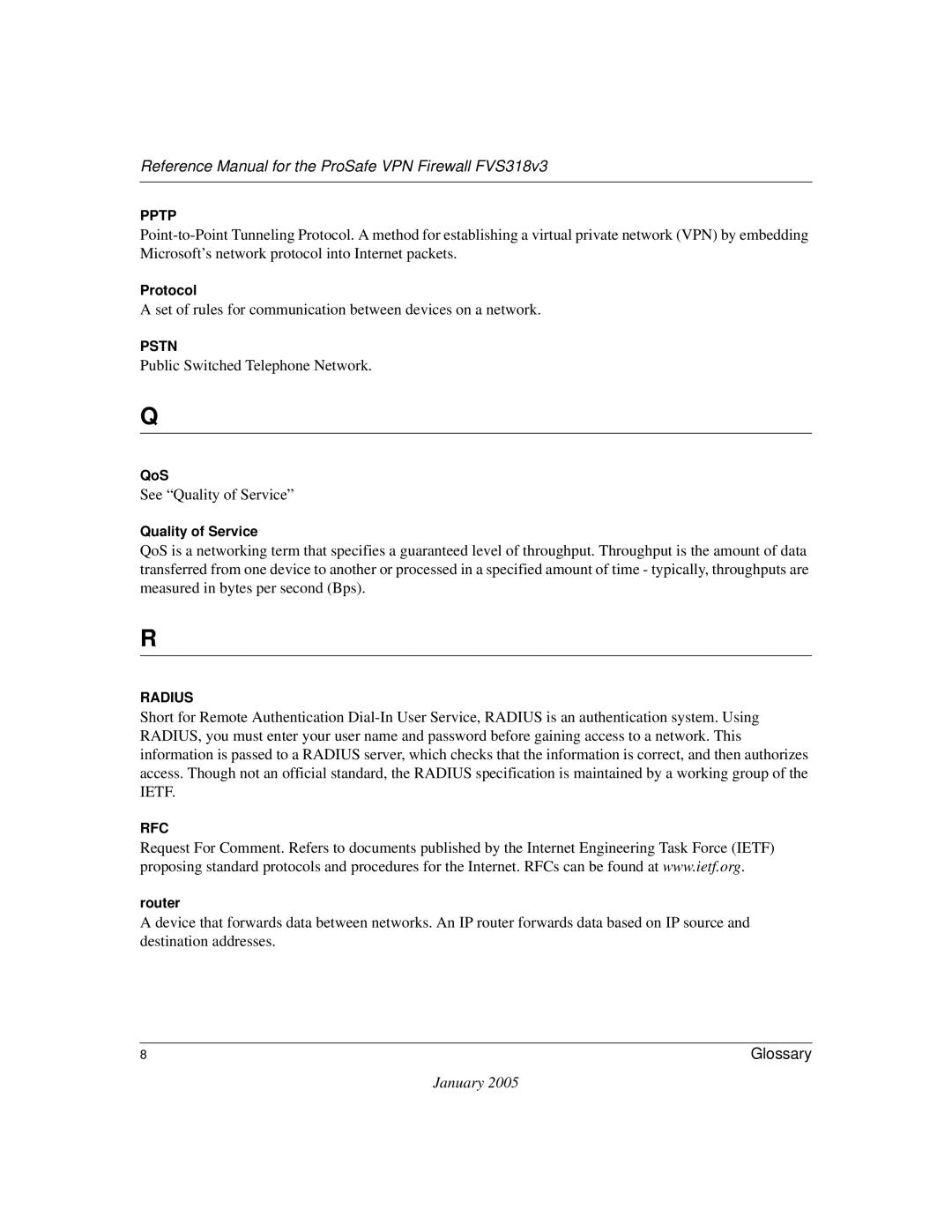 NETGEAR FVS318v3 manual Set of rules for communication between devices on a network 