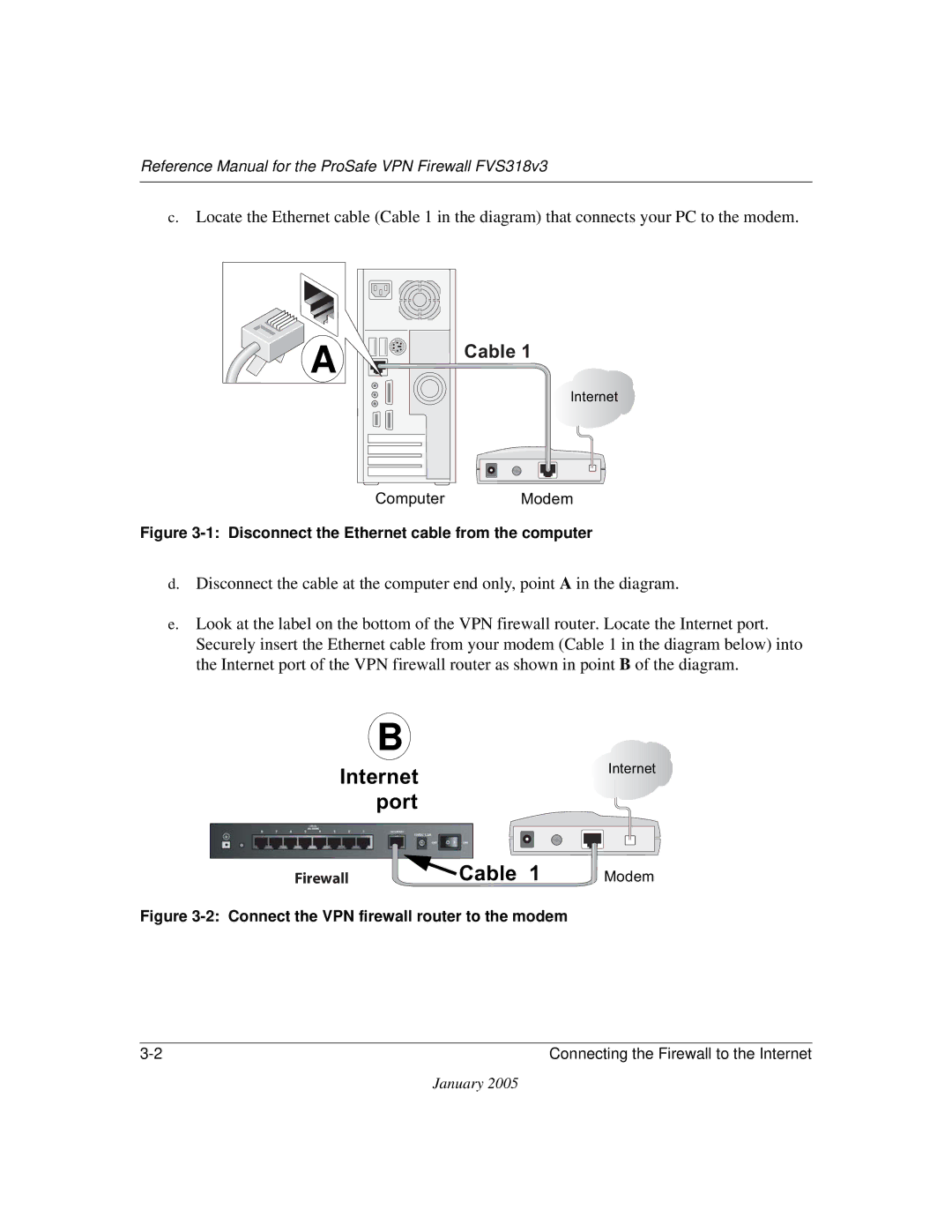 NETGEAR FVS318v3 manual Disconnect the Ethernet cable from the computer, Modem 