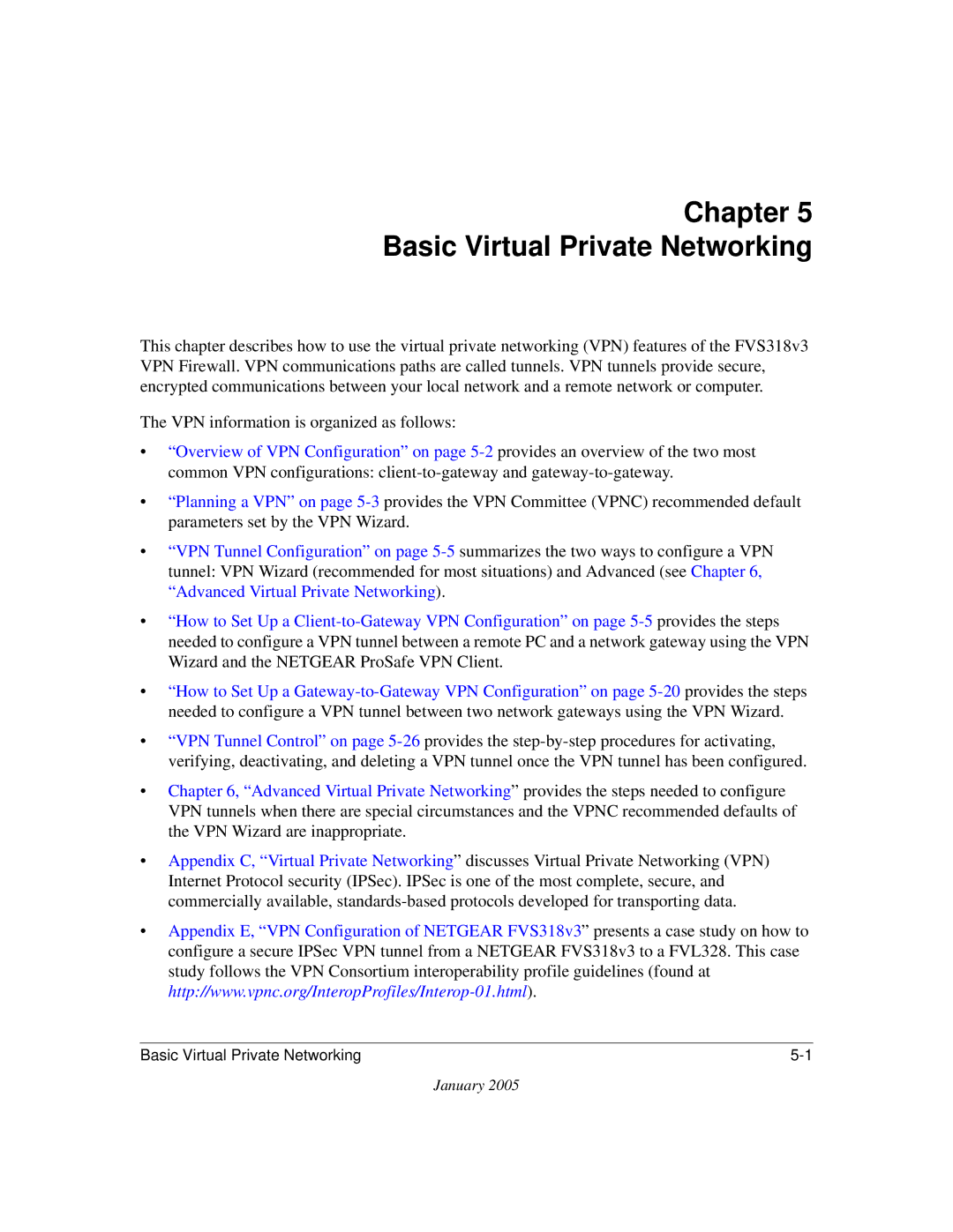 NETGEAR FVS318v3 manual Chapter Basic Virtual Private Networking 