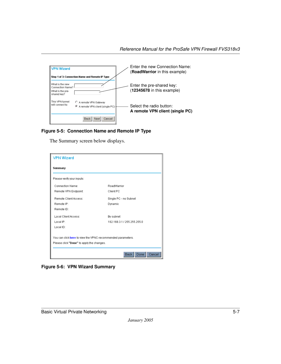 NETGEAR FVS318v3 manual Summary screen below displays 