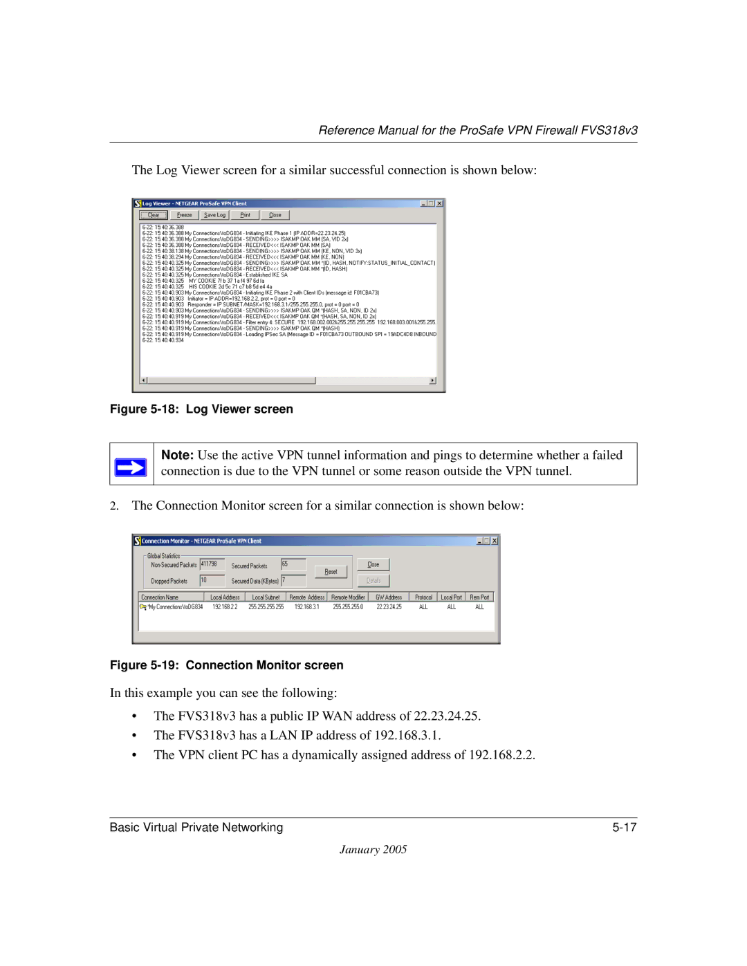 NETGEAR FVS318v3 manual Log Viewer screen 