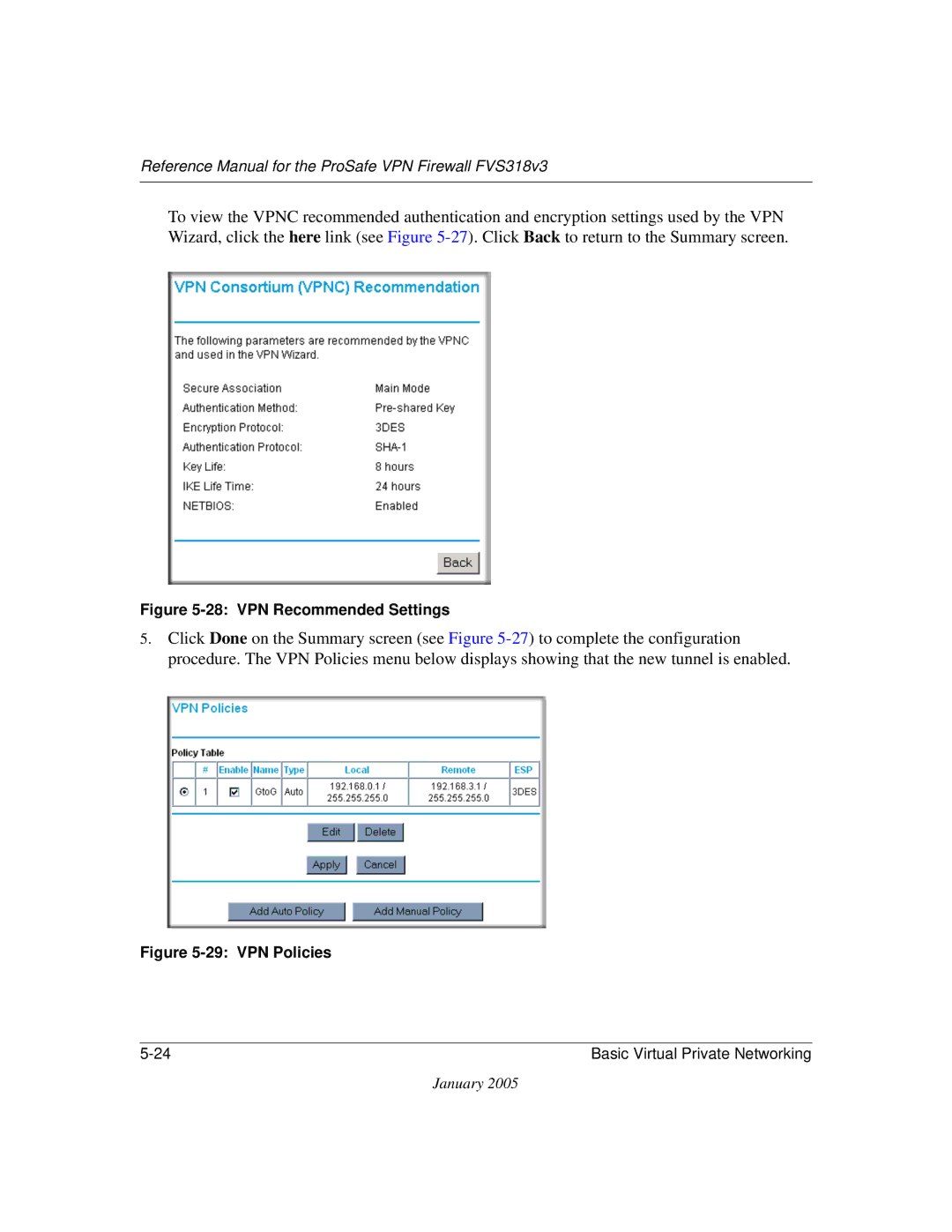 NETGEAR FVS318v3 manual VPN Recommended Settings 