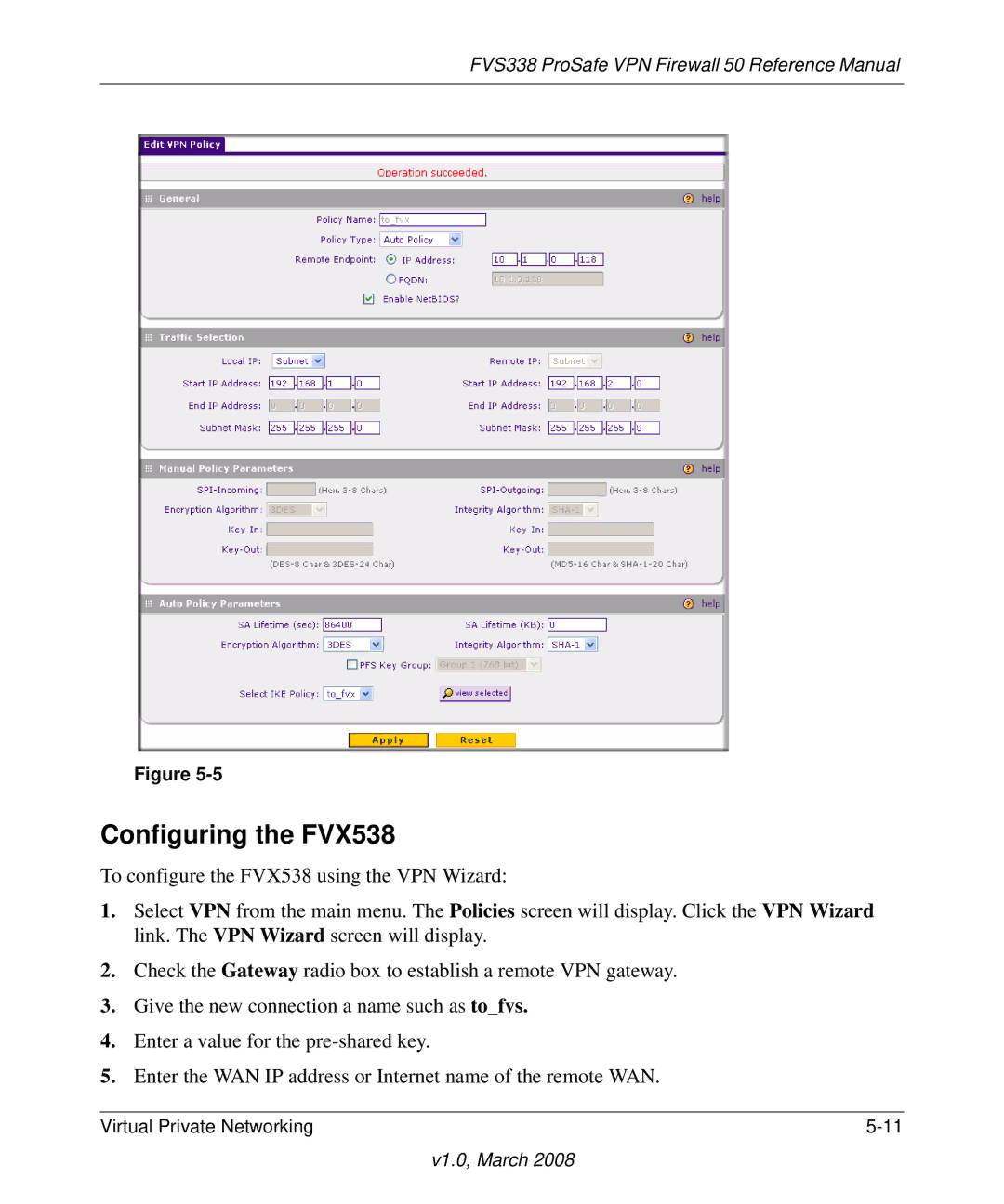 NETGEAR FVS338 manual Configuring the FVX538 