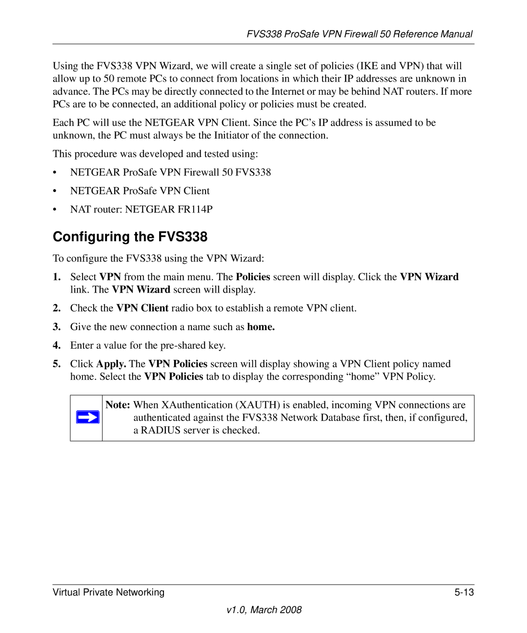 NETGEAR manual Configuring the FVS338 