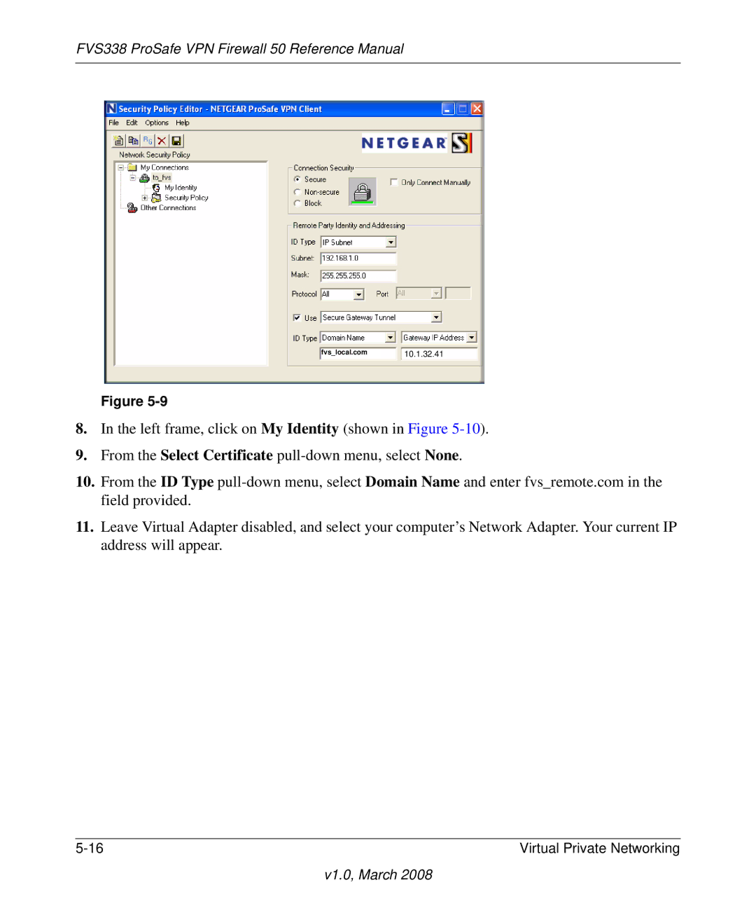 NETGEAR FVS338 manual 10.1.32.41 