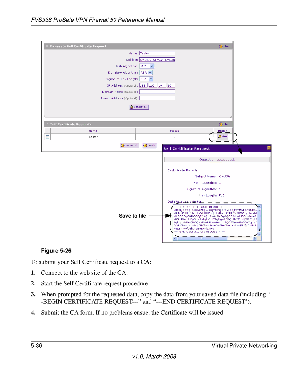 NETGEAR FVS338 manual Save to file 