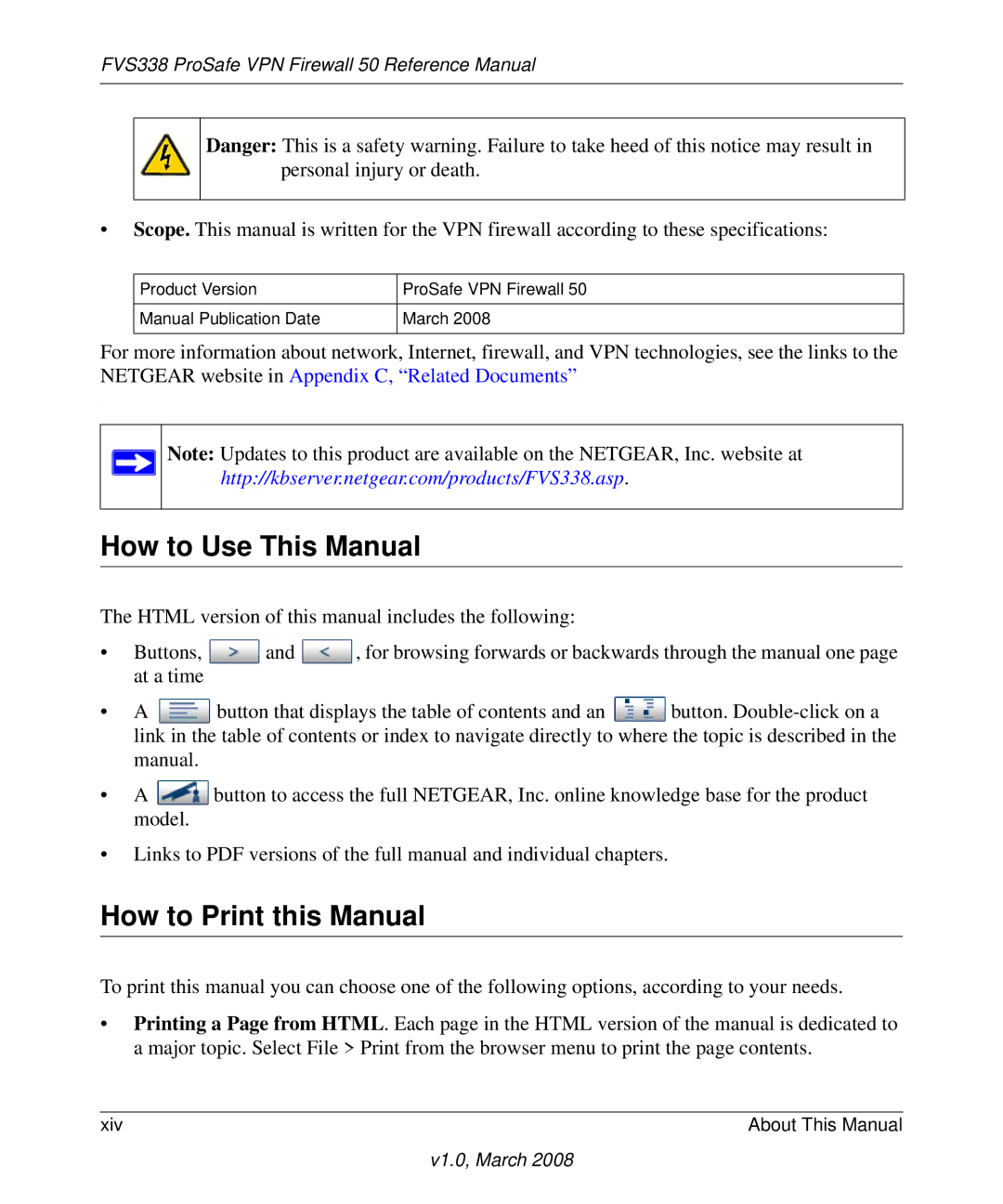 NETGEAR FVS338 manual How to Use This Manual, How to Print this Manual 