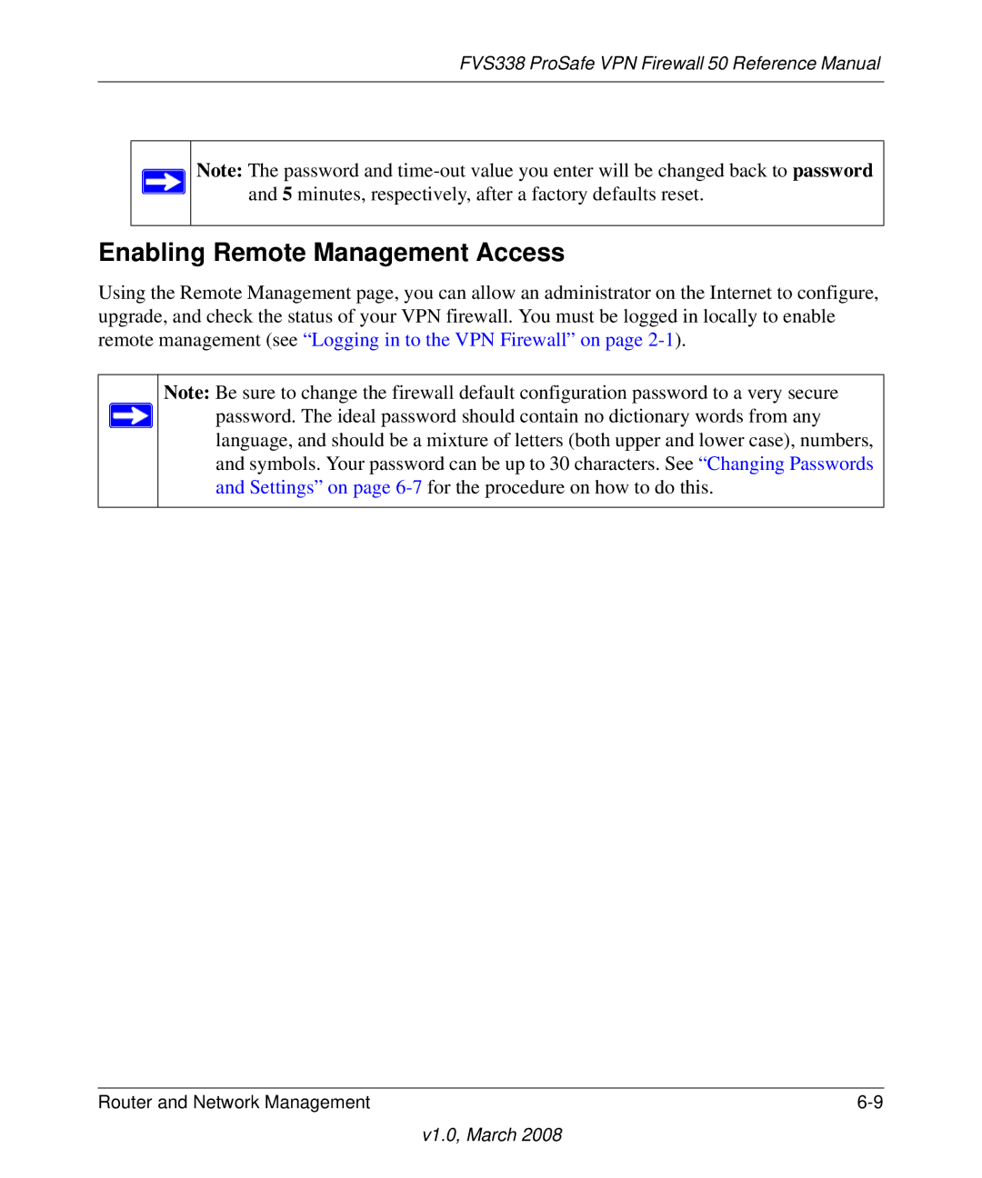 NETGEAR FVS338 manual Enabling Remote Management Access 