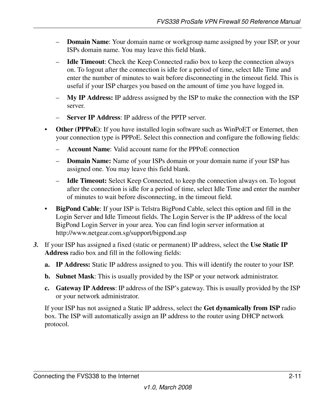 NETGEAR manual FVS338 ProSafe VPN Firewall 50 Reference Manual 