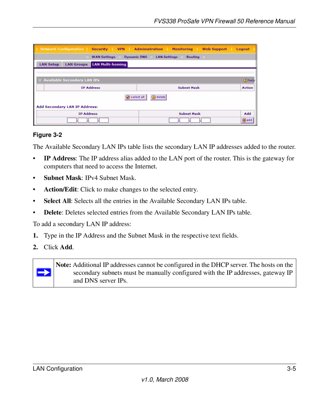 NETGEAR manual FVS338 ProSafe VPN Firewall 50 Reference Manual 