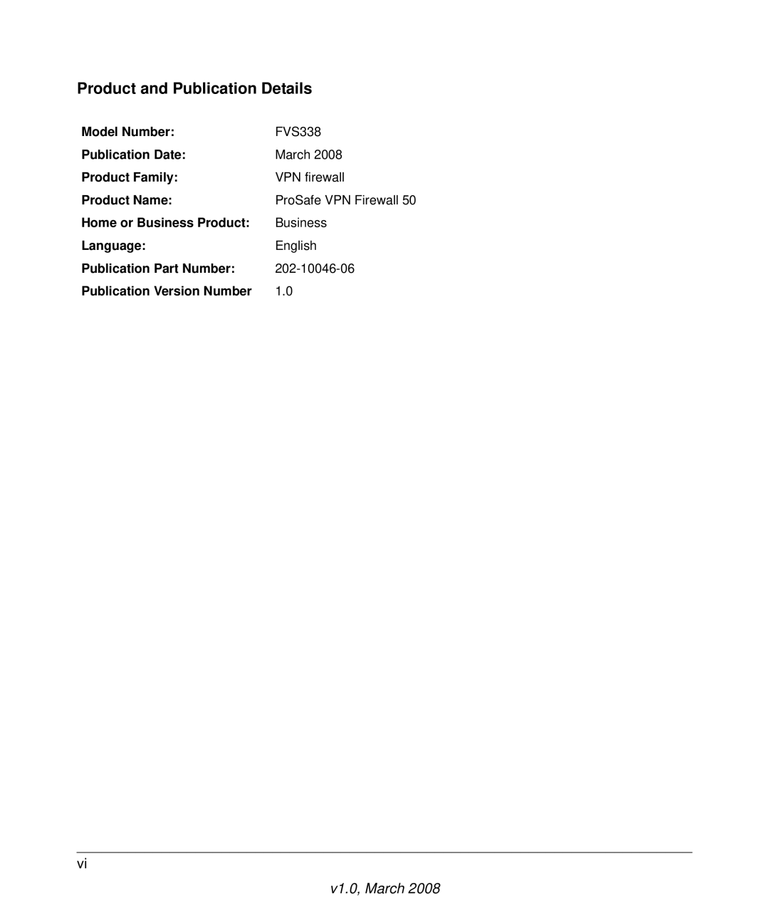 NETGEAR FVS338 manual Product and Publication Details 