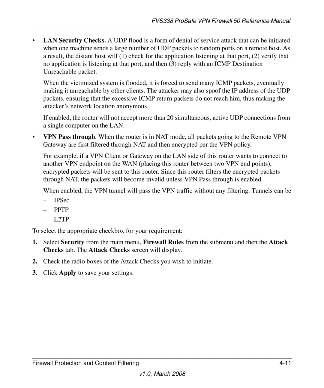 NETGEAR FVS338 manual Pptp 