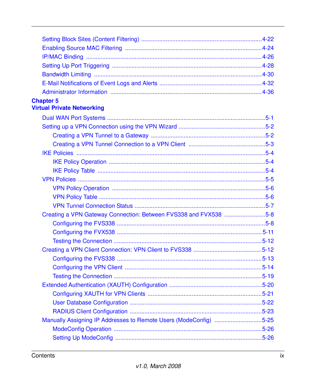 NETGEAR FVS338 manual Chapter Virtual Private Networking 