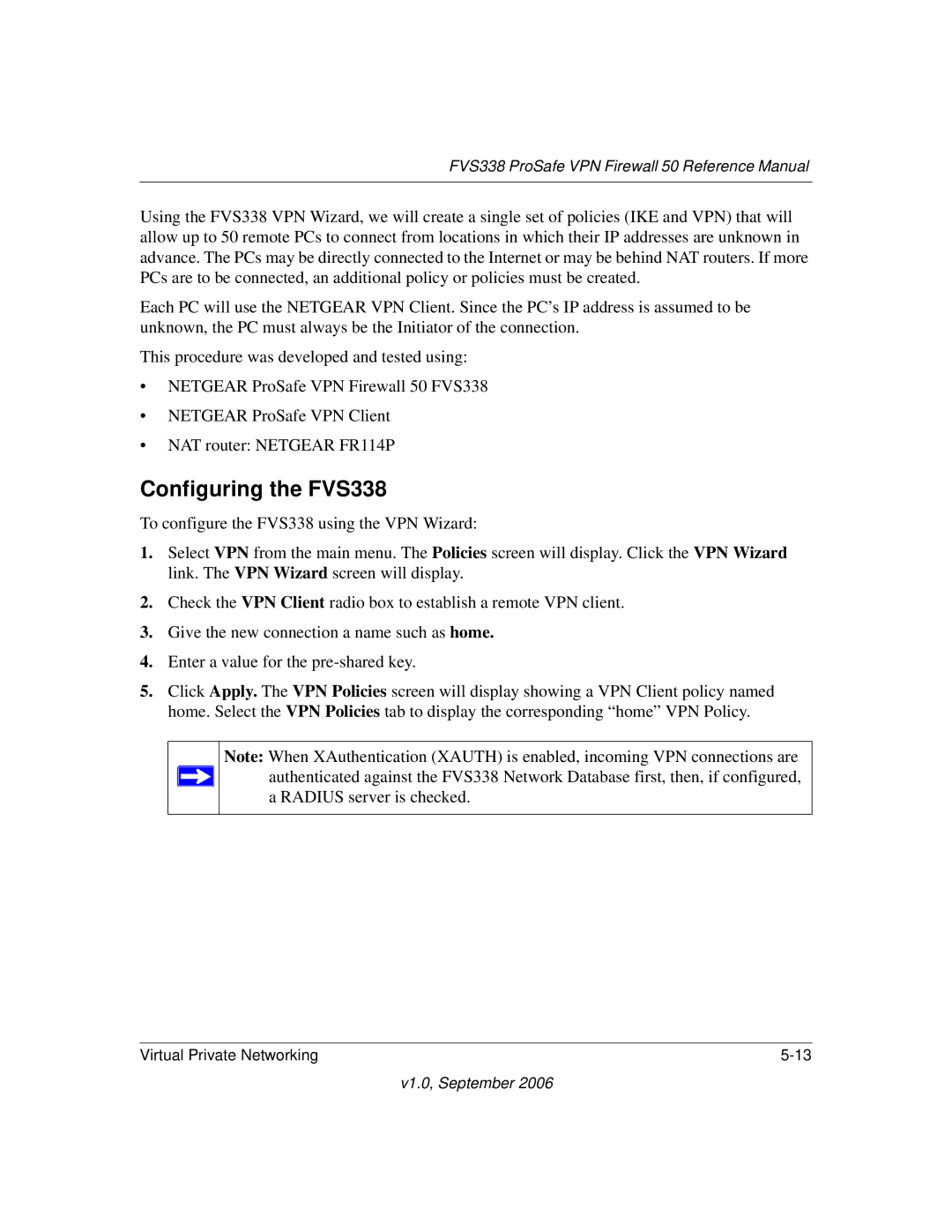 NETGEAR manual Configuring the FVS338 