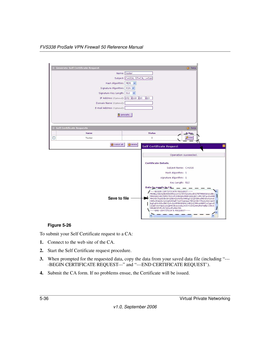 NETGEAR FVS338 manual Save to file 