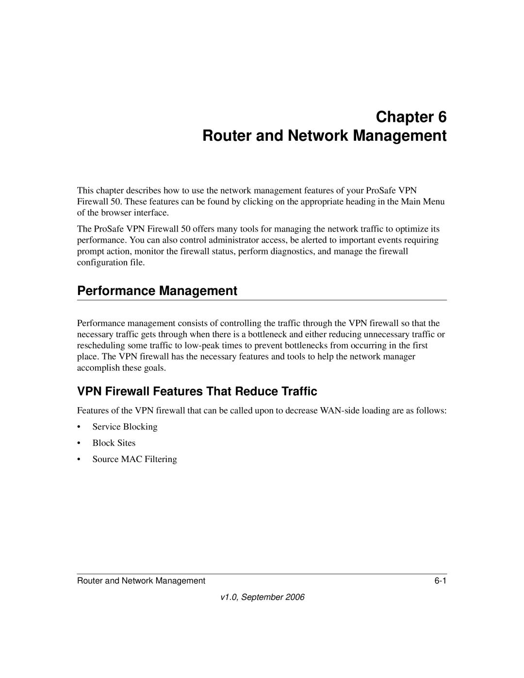 NETGEAR FVS338 manual Performance Management, VPN Firewall Features That Reduce Traffic 