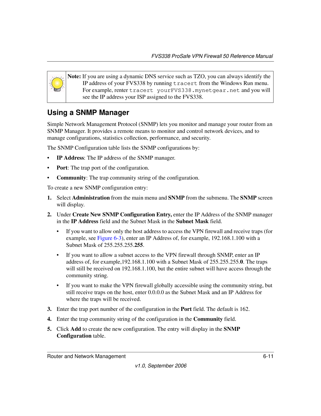 NETGEAR FVS338 manual Using a Snmp Manager 