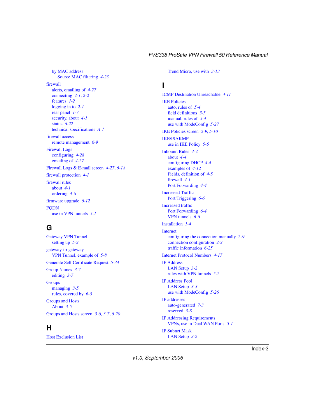 NETGEAR FVS338 manual Index-3 