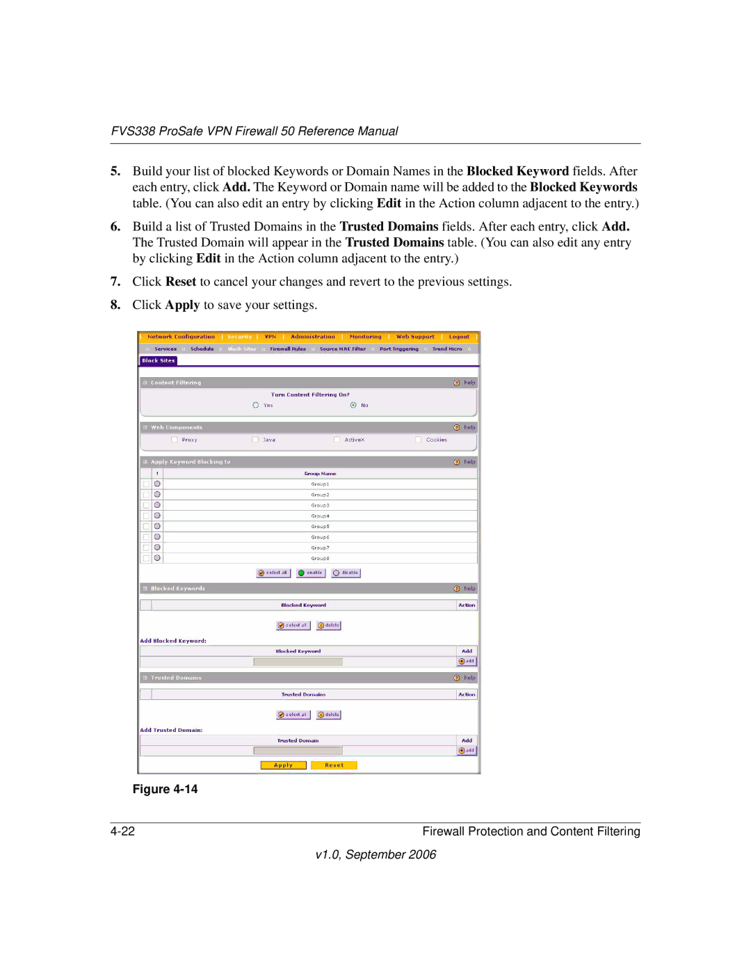 NETGEAR manual FVS338 ProSafe VPN Firewall 50 Reference Manual 