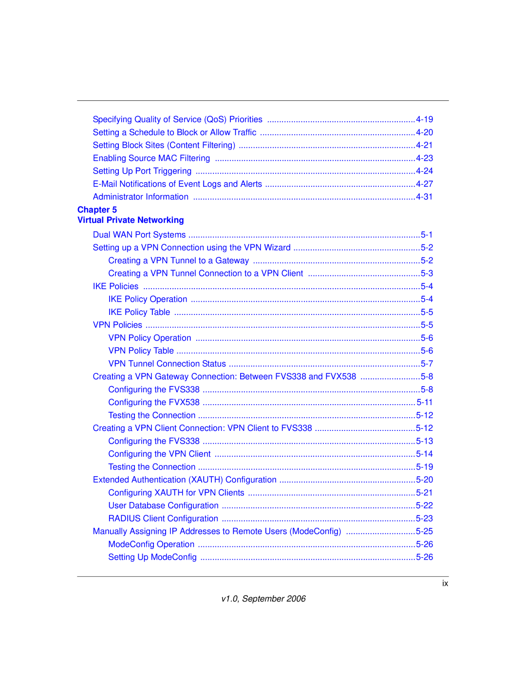 NETGEAR FVS338 manual Chapter Virtual Private Networking 