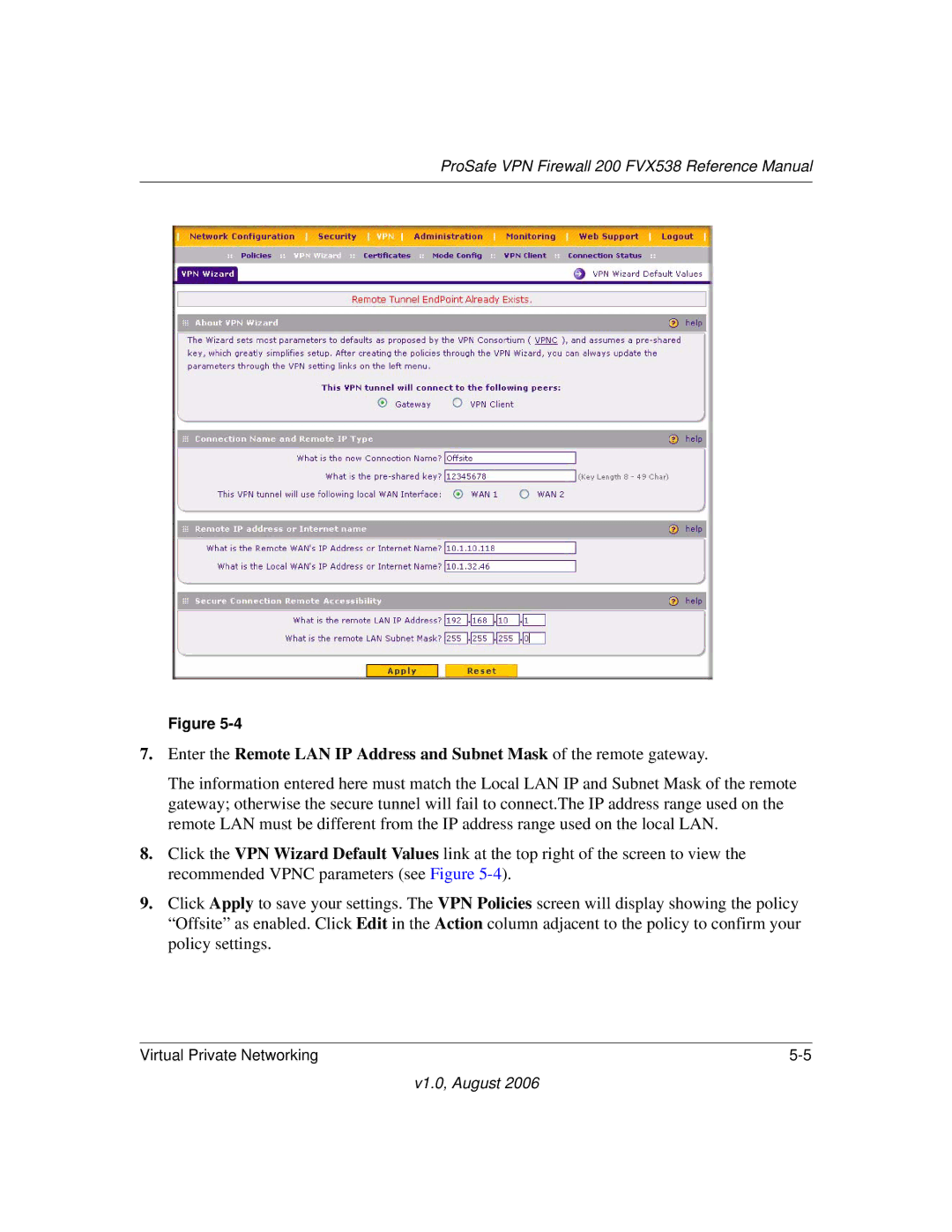 NETGEAR FVX538NA manual ProSafe VPN Firewall 200 FVX538 Reference Manual 