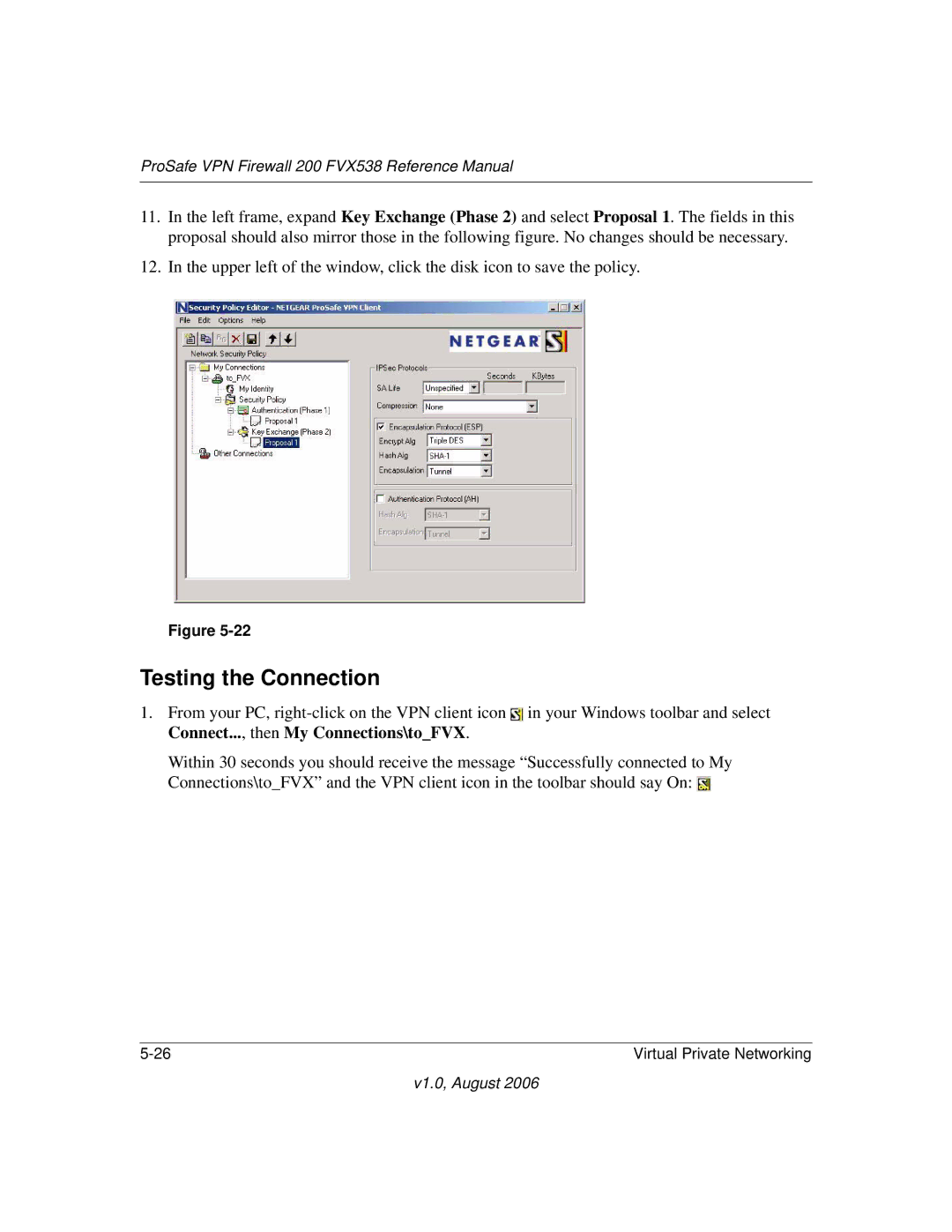 NETGEAR FVX538NA manual Testing the Connection 