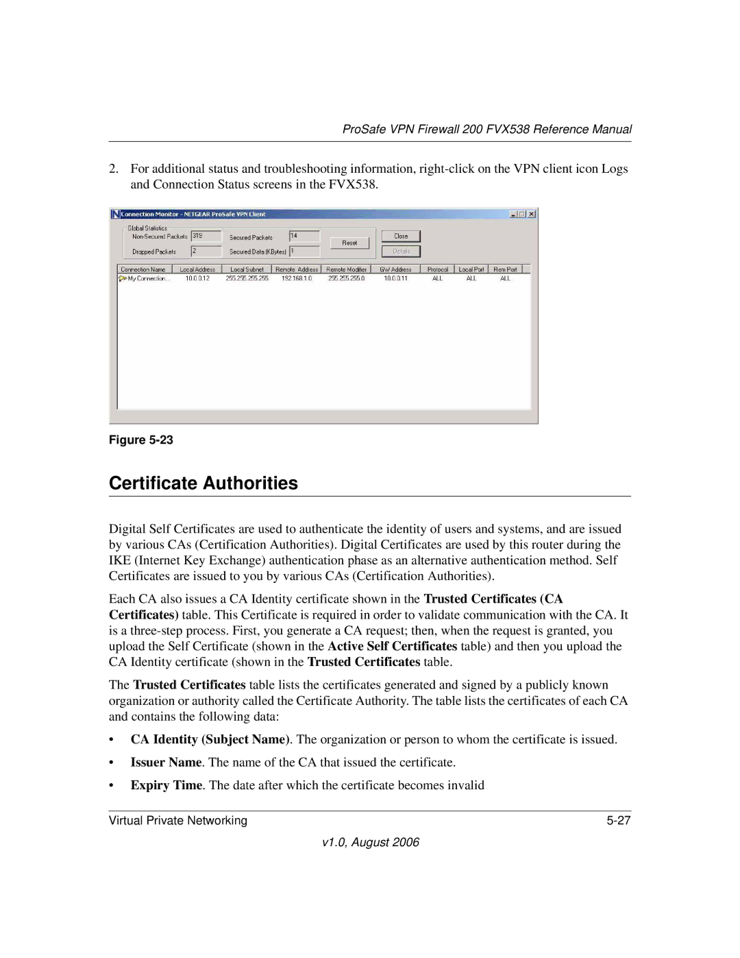 NETGEAR FVX538NA manual Certificate Authorities 