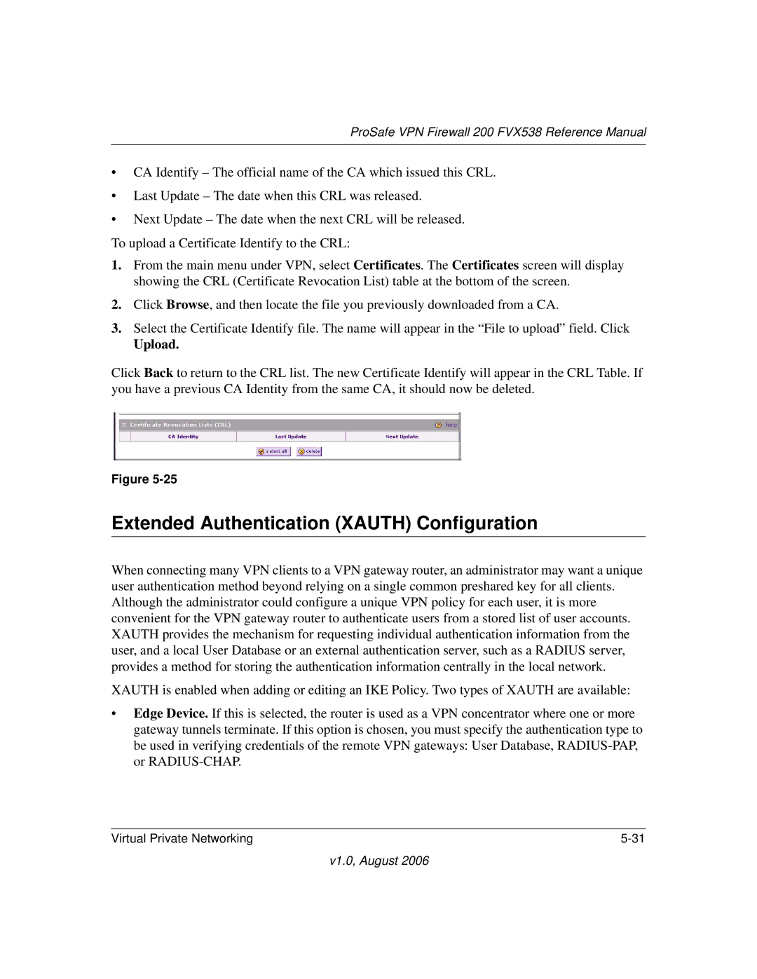 NETGEAR FVX538NA manual Extended Authentication Xauth Configuration, Upload 