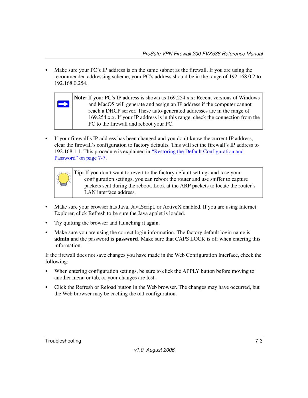 NETGEAR FVX538NA manual ProSafe VPN Firewall 200 FVX538 Reference Manual 