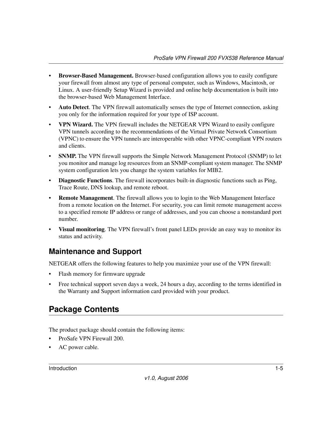 NETGEAR FVX538NA manual Package Contents 