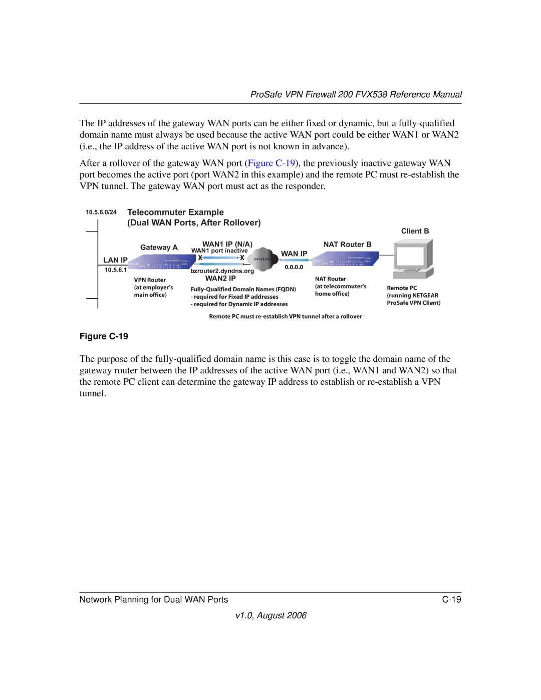 NETGEAR FVX538NA manual Remote tunnel 