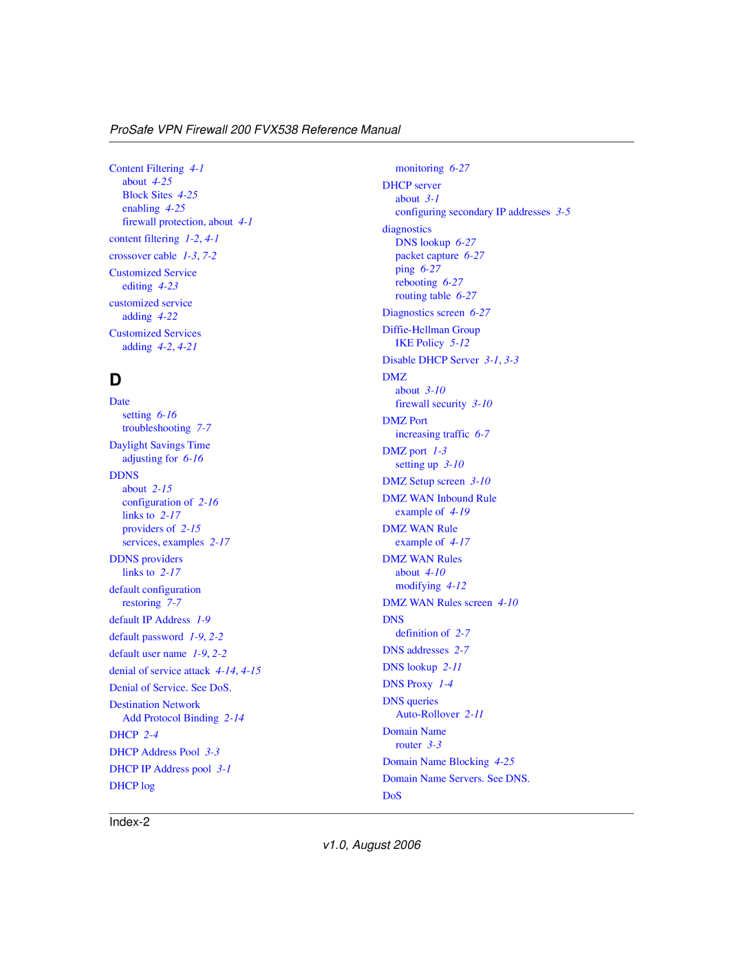 NETGEAR FVX538NA manual Index-2 