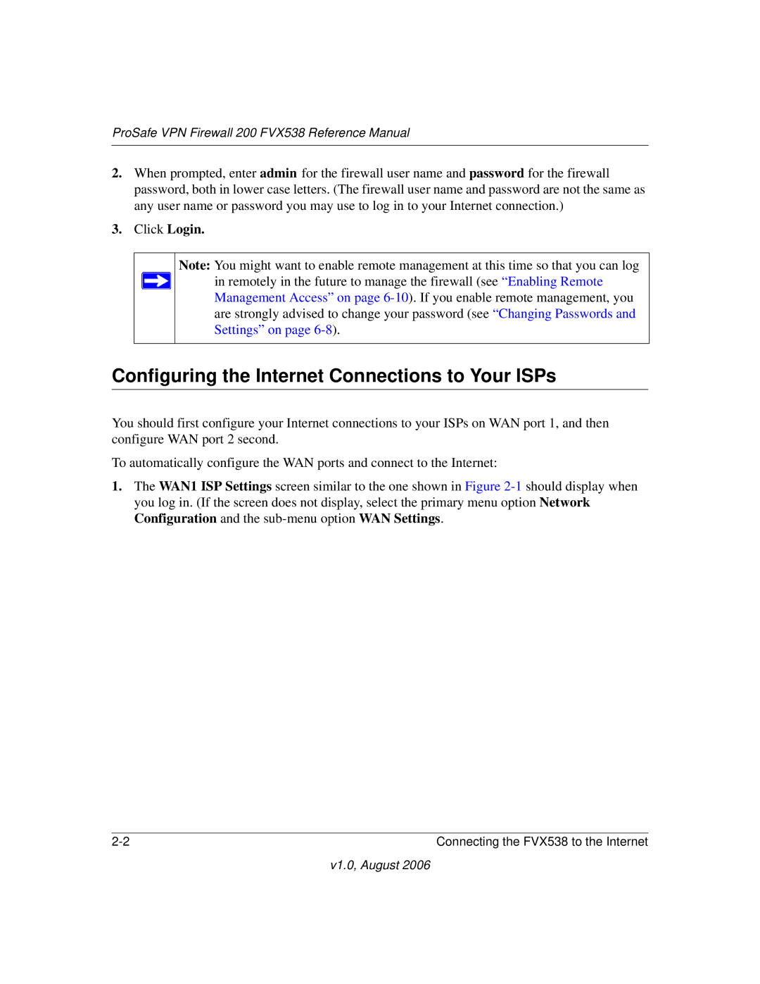 NETGEAR FVX538NA manual Configuring the Internet Connections to Your ISPs 