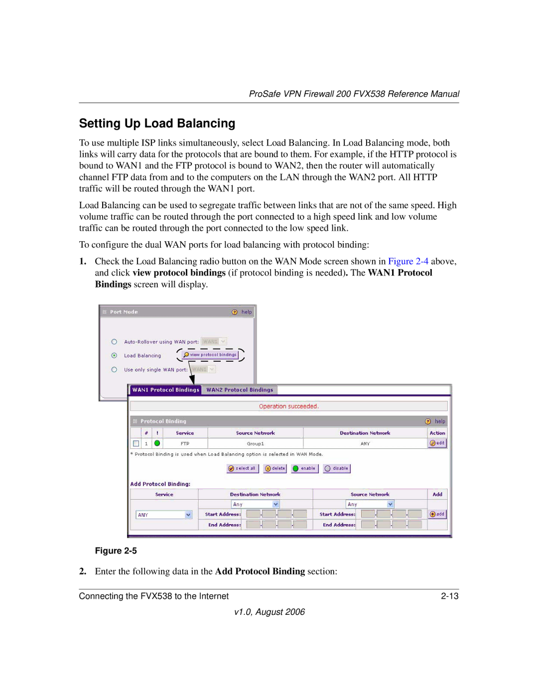 NETGEAR FVX538NA manual Setting Up Load Balancing 