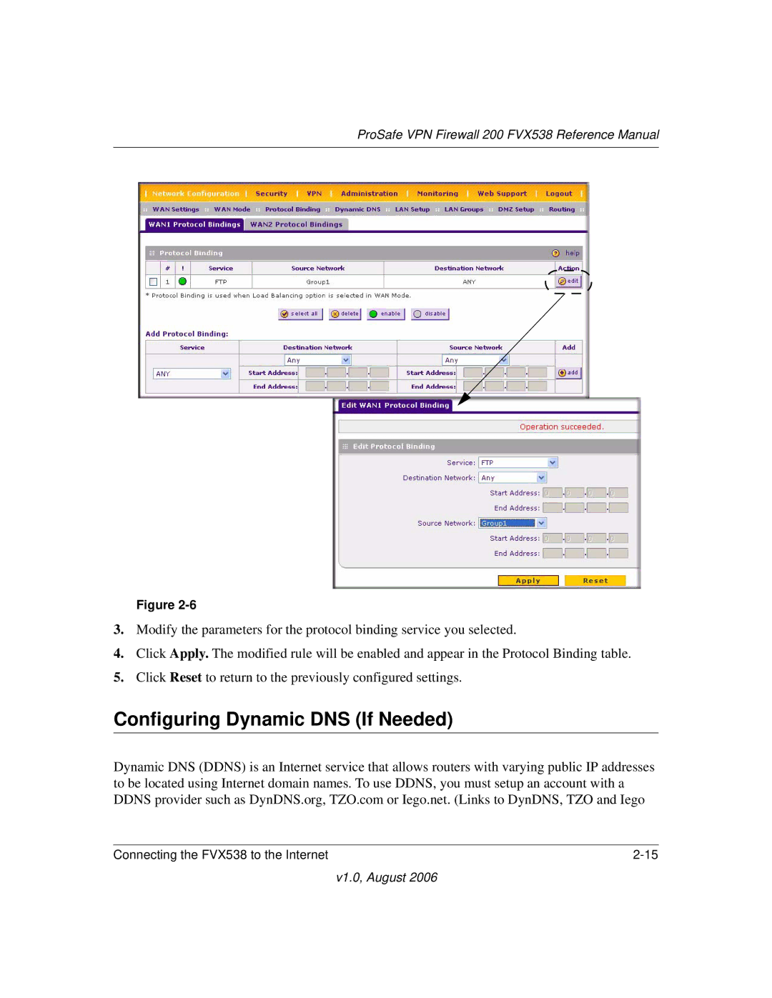 NETGEAR FVX538NA manual Configuring Dynamic DNS If Needed 