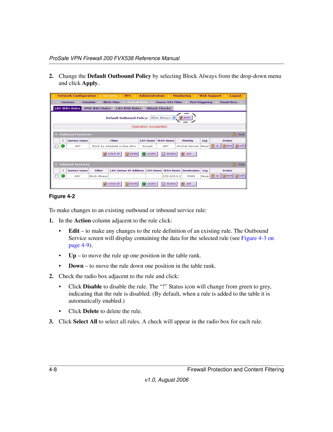 NETGEAR FVX538NA manual ProSafe VPN Firewall 200 FVX538 Reference Manual 