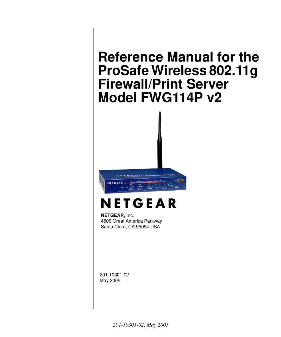 NETGEAR FWG114P v2 manual 201-10301-02, May 