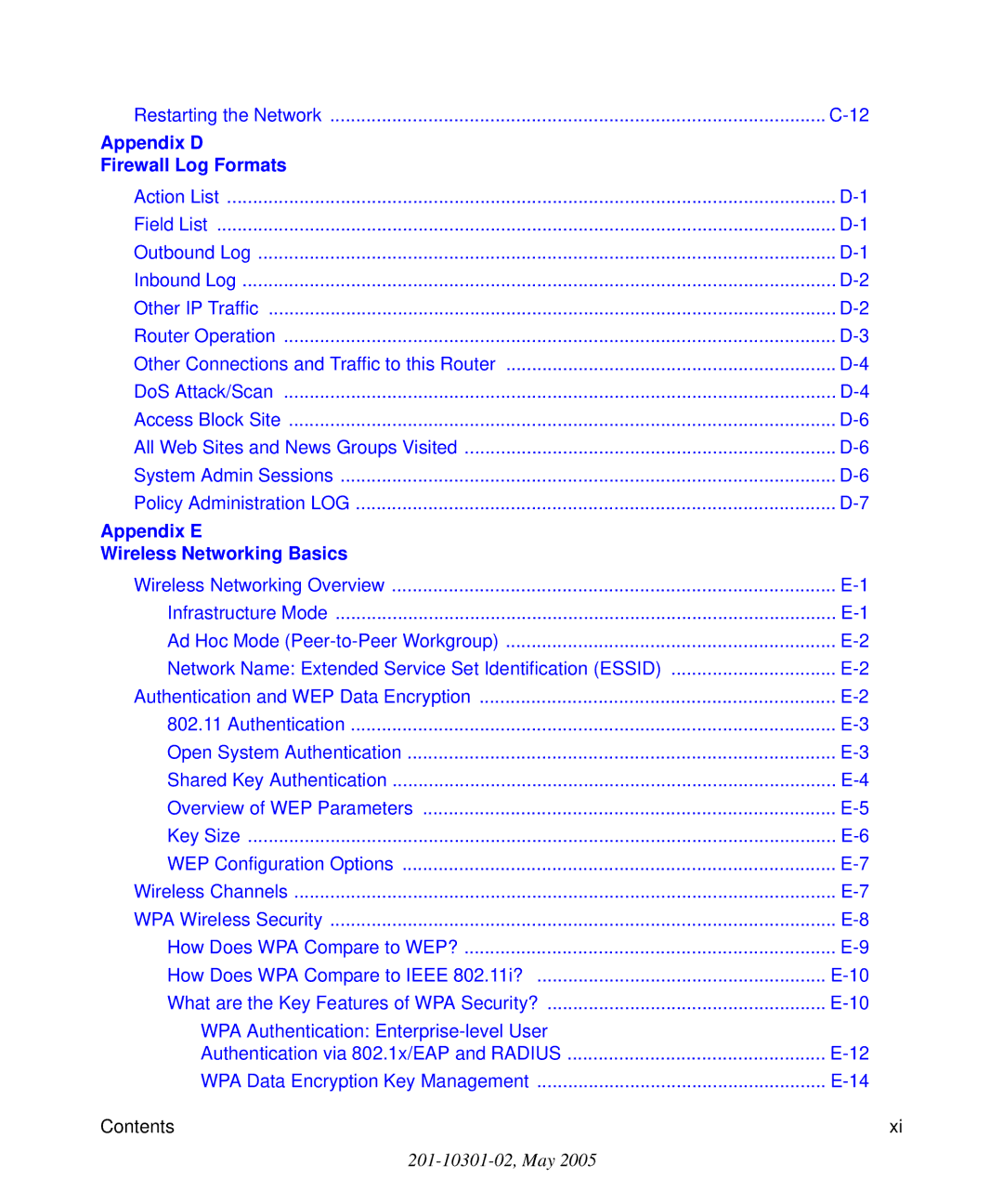 NETGEAR FWG114P v2 manual Appendix D Firewall Log Formats 