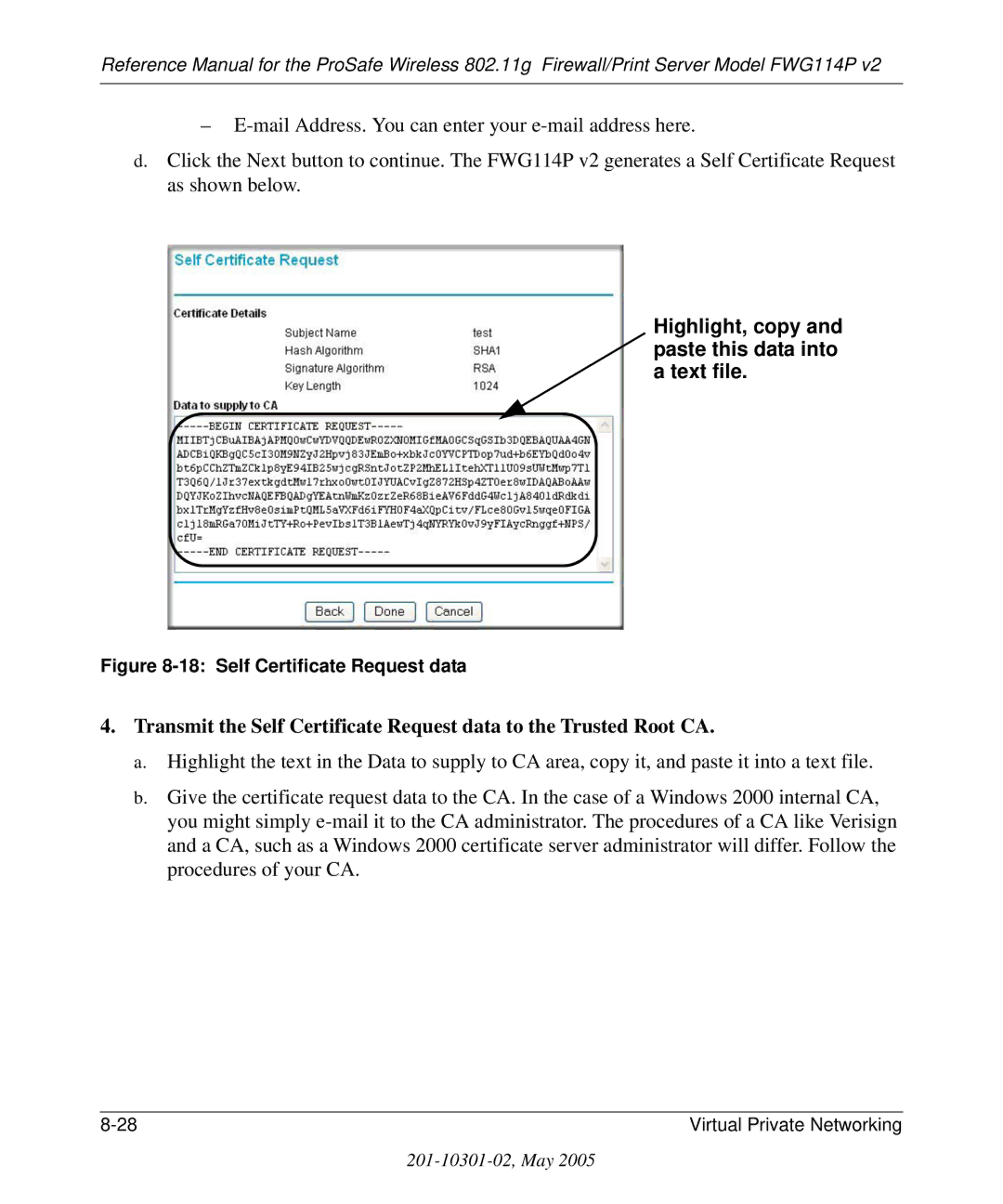 NETGEAR FWG114P v2 manual Highlight, copy and paste this data into a text file 