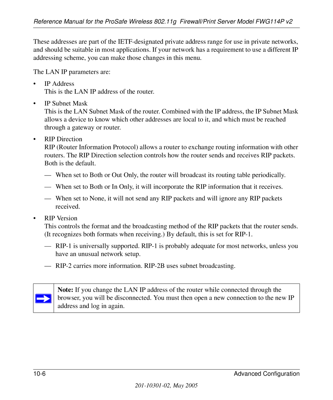 NETGEAR FWG114P v2 manual Advanced Configuration 